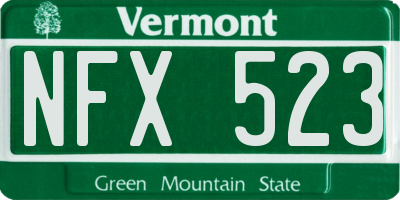 VT license plate NFX523