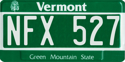 VT license plate NFX527