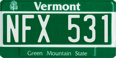 VT license plate NFX531