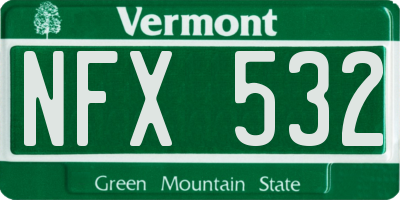 VT license plate NFX532