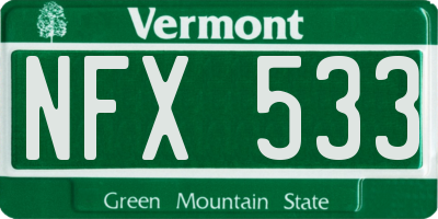 VT license plate NFX533