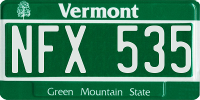VT license plate NFX535