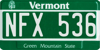 VT license plate NFX536