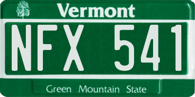 VT license plate NFX541
