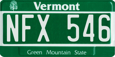 VT license plate NFX546