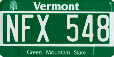 VT license plate NFX548