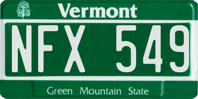 VT license plate NFX549