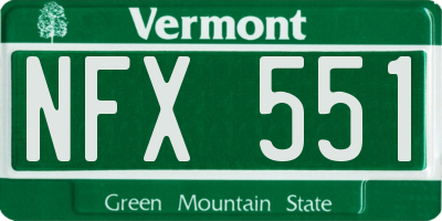 VT license plate NFX551