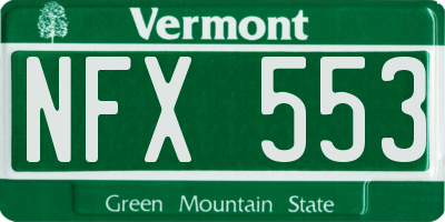 VT license plate NFX553