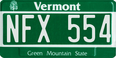 VT license plate NFX554