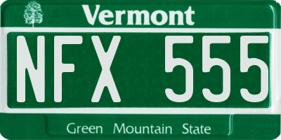 VT license plate NFX555