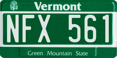 VT license plate NFX561