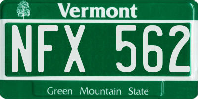 VT license plate NFX562