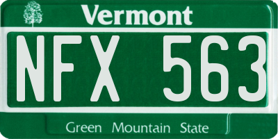 VT license plate NFX563