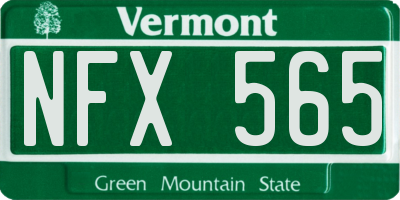 VT license plate NFX565