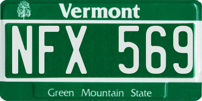 VT license plate NFX569