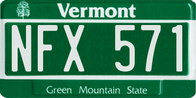 VT license plate NFX571