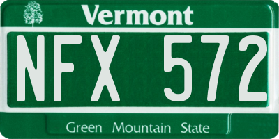 VT license plate NFX572
