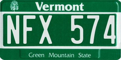VT license plate NFX574