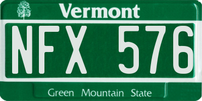 VT license plate NFX576