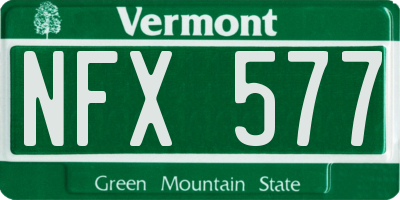 VT license plate NFX577