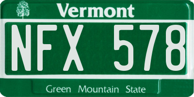 VT license plate NFX578