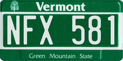 VT license plate NFX581