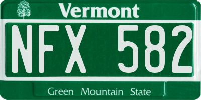 VT license plate NFX582