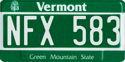 VT license plate NFX583