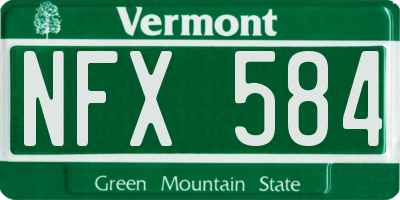 VT license plate NFX584