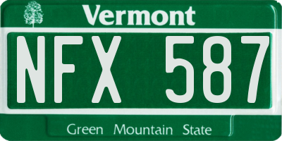 VT license plate NFX587