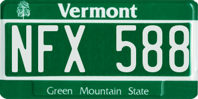 VT license plate NFX588