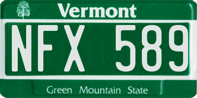 VT license plate NFX589