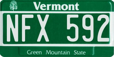 VT license plate NFX592