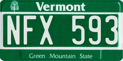 VT license plate NFX593