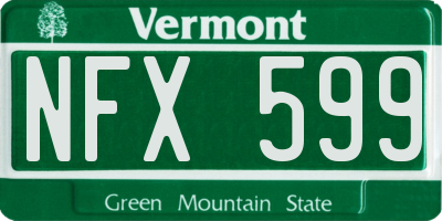 VT license plate NFX599