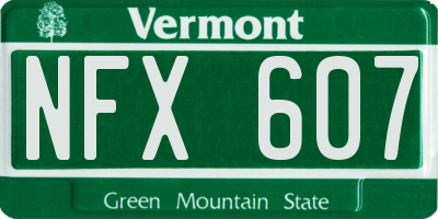 VT license plate NFX607