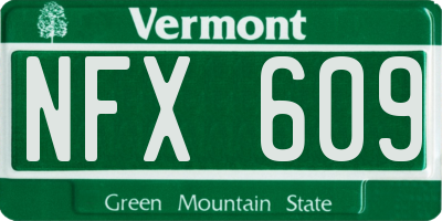 VT license plate NFX609