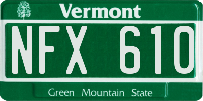VT license plate NFX610