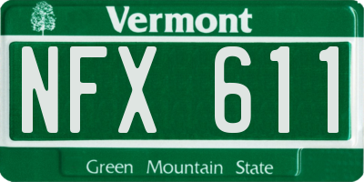 VT license plate NFX611