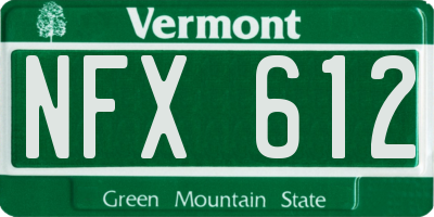VT license plate NFX612
