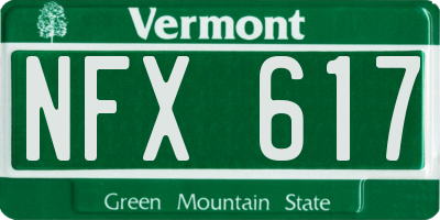 VT license plate NFX617
