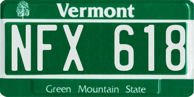 VT license plate NFX618