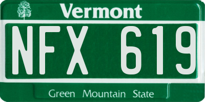 VT license plate NFX619