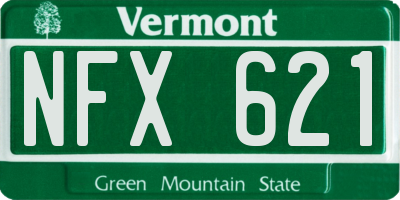 VT license plate NFX621