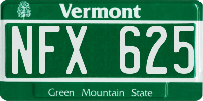 VT license plate NFX625