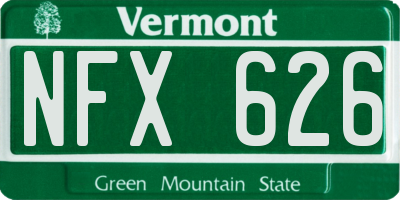 VT license plate NFX626