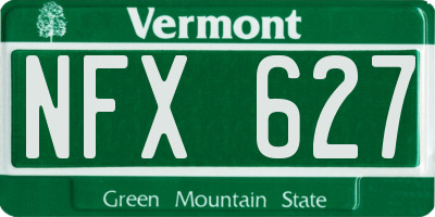 VT license plate NFX627