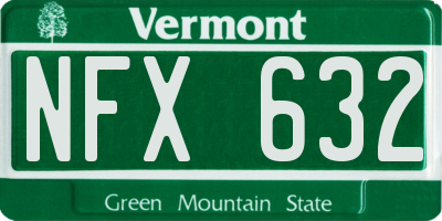 VT license plate NFX632