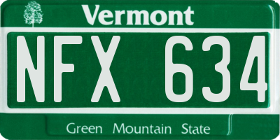 VT license plate NFX634